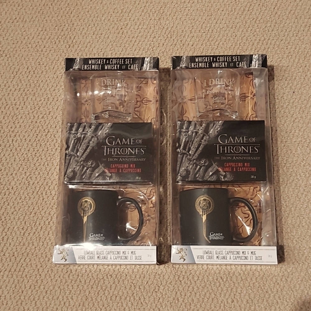 2 SETS NWT Game of Thrones Whiskey and Coffee Set